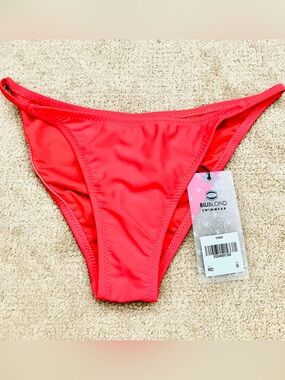 Biliblond Solid Red Bikini Bottom — Classic Low-Rise Swimwear
